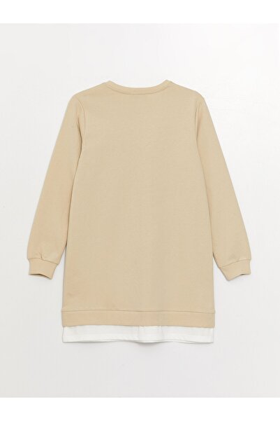 LC Waikiki Bisiklet Yaka Baskılı Uzun Kollu Kadın Tunik