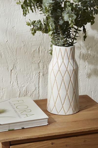 Karaca Home Mosaic Vase 16X16X32 cm White
