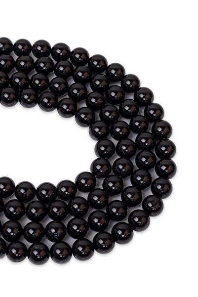 Dünya Doğal Taş Σειρά πέτρας μαύρου αχάτη 8mm