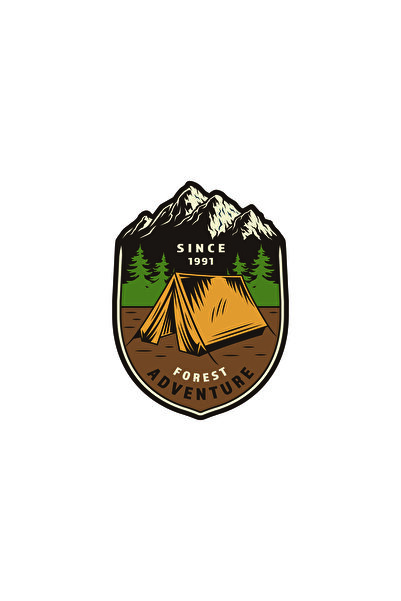 orange trend Adventure Camping Camping Tent Sticker Off Road 14 X 10.5 Cm