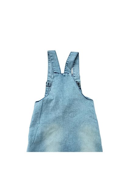 Cincır Baby Girl's Denim Gilet - 100% Cotton Embroidered, Kangaroo Pocket Summer Jeans Gilet