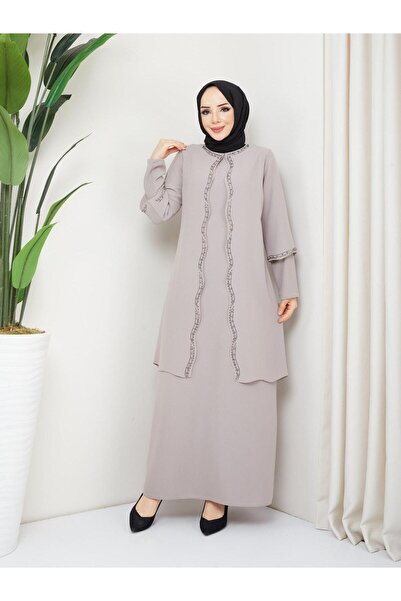 KMKkombin ANNE BÜYÜK BEDEN DÜĞÜN NİKAH TAŞLI ABİYE ELBİSE 173451