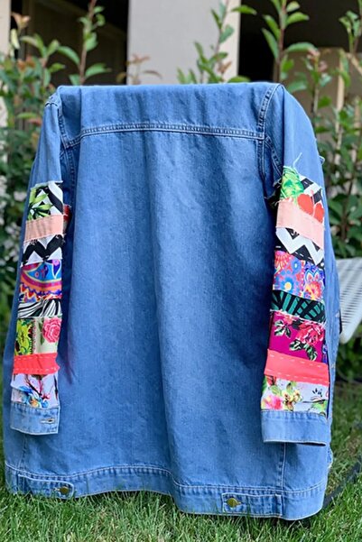 poupee Γυναικείο τζιν μπουφάν με μανίκια με λεπτομέρεια συνονθύλευμα