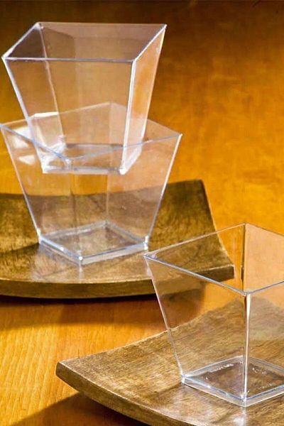 aşkın concept 25 Pieces 200cc - Dessert, Appetizer and Salad Bowl, Party Bowl Prism Cubic Bowl