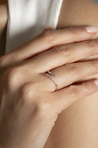 Elika Silver Kadın Ayarlanabilir Zarif Model 925 Ayar Gümüş Yüzük