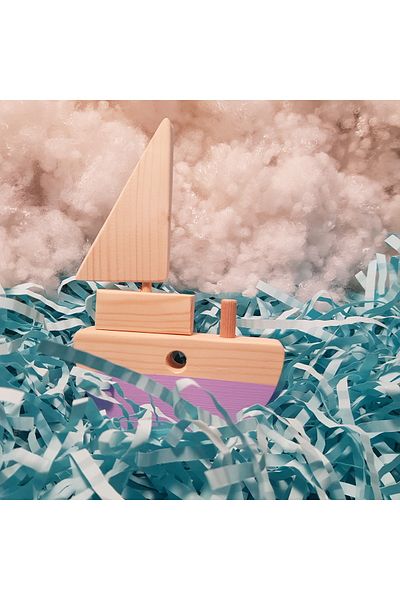 aswood Handmade Wooden Toy Baby Ship Developing Imagination Gift Toy for Kids