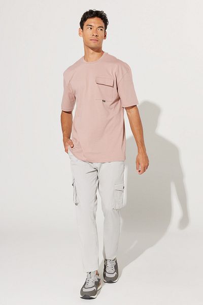 AC&Co / Altınyıldız Classics Men's Stone Slim Fit Narrow Cut Cargo Pocket Cotton Flexible Trousers