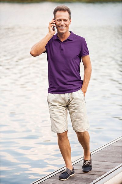 MAGORS Μπλουζάκι πόλο με λαιμόκοψη Unisex, ανθεκτικό στη συρρίκνωση, λεπτή εφαρμογή, στενό κόψιμο από βαμβακερό ύφασμα