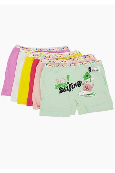 Tutku Girl's Colorful Lycra Cotton Boxers 12 Pack New Season