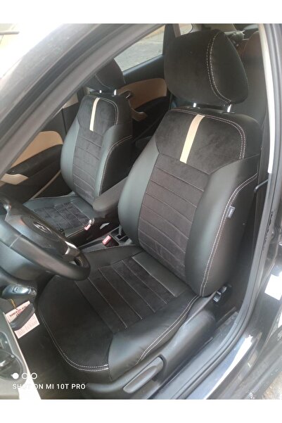 AKINCI Wolksvogen Polo 2010-2017 مزيج من الجلد الأسود - طماق سوداء 2+1 متطابقة