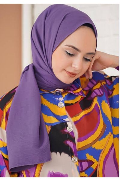 Trablus Hijab Women's Cotton Crash Jazz Shawl Lilac