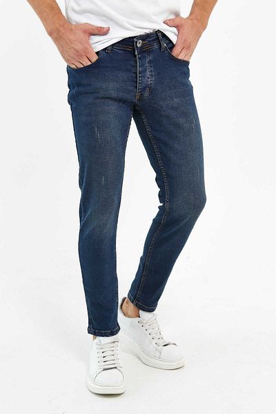 Newtime Men's Trousers Skinny Fit Lycra Brown Tint With Nails