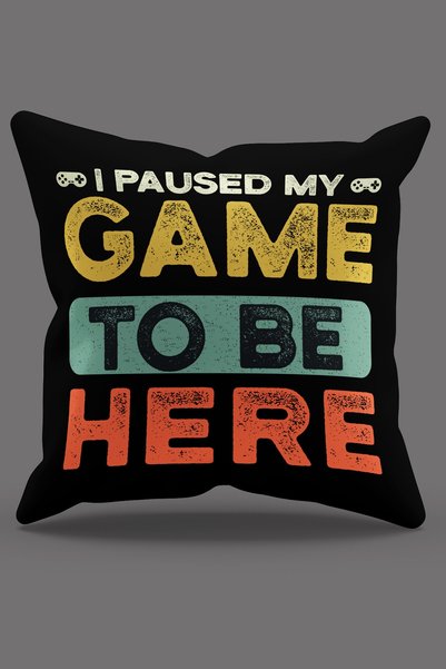 Moud's Patterned Suede Throw Pillow Cover with Game Text Printed on Double Sides - PL777