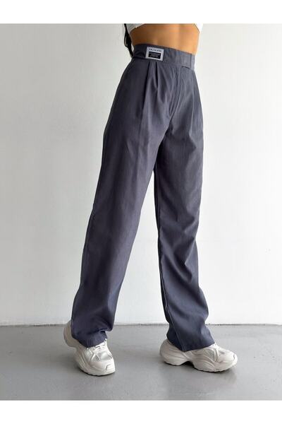 Winmoda34 Ženske Palazzo pantalone Velcro zatvaranje visokog struka