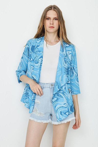 Select Moda Women's Colorful Asymmetric Cut Thin Jacket