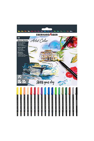 Eberhard Faber Artist Color Sketch Marker 18 Color Set