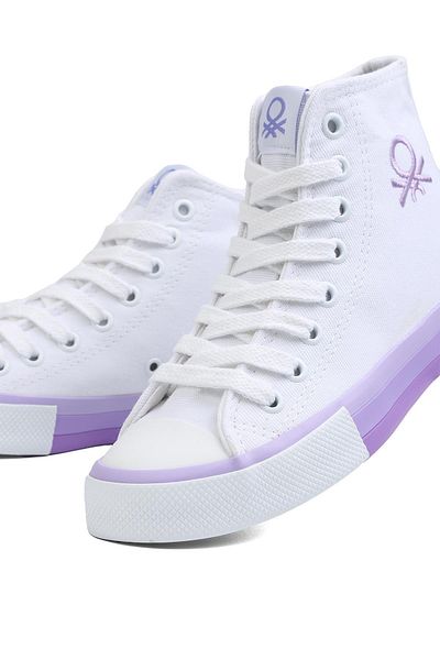 Benetton ® |   BN-90189 -Alb Liliac - Pantofi sport pentru femei