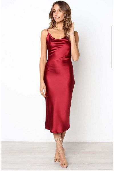 Dien Satin Dress Deck Collar