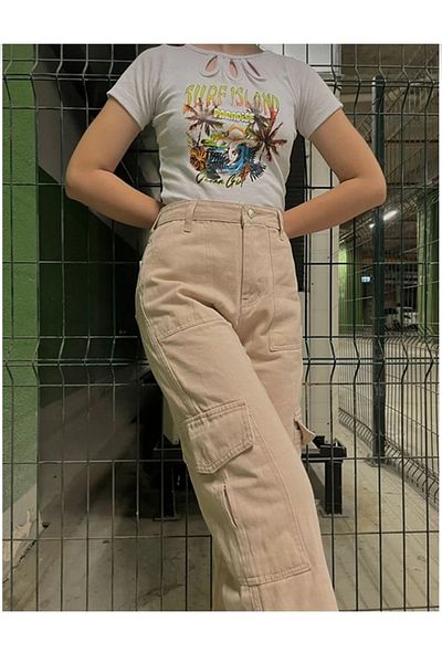 DEEFWEAR Παντελόνι Y2k Cream Cargo