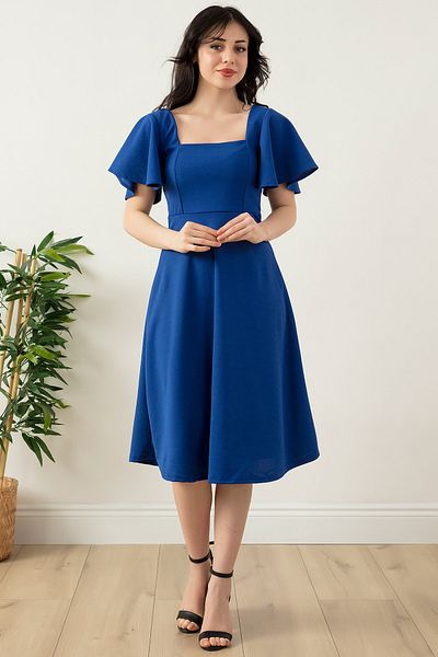 PULLIMM Square Collar Flounce Dress - 932-2959