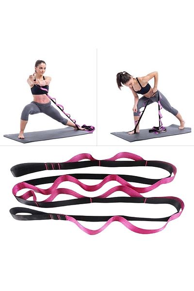 KEMSAD Yoga Strap Fitness Pilates Belt Ballet Stretch 8-10-12-14 with Loop