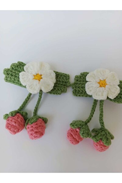 Kadın Girişimciler Atölyesi Căpșuni Snap Cataramă Pendent Floral Strawberry C...