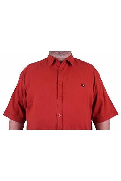 Starbattal Ανδρικό λινό πουκάμισο με κοντό μανίκι μεγάλου μεγέθους 11300