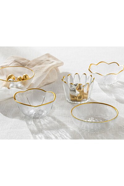 English Home Circle Glass Snack Bowl 10 Cm Gold