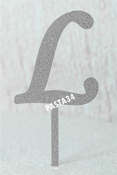 Pasta34 Ασημί Plexi Letter 5 cm Ασημί L που δεν χυθεί