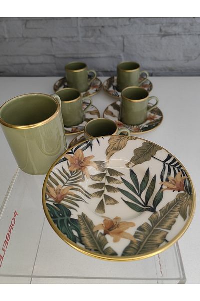 ALANYA HOME DECOR LUXURIOUS GOLD COFFEE CUP SET 12 PRC FOR 6 PERSONS