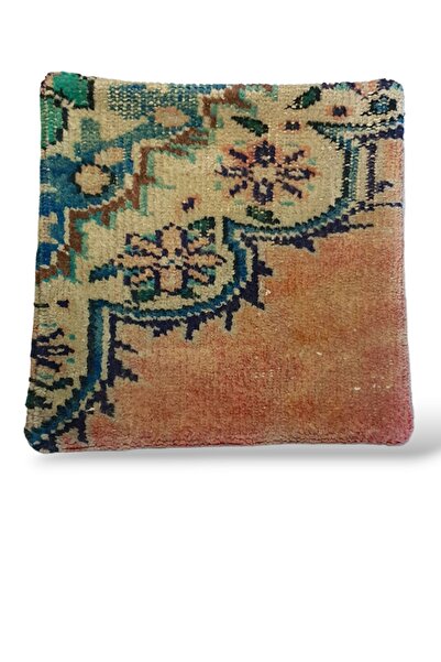 Ottoman Pouffe Art Deco Bohem Eskitme Özel Seri Halı El Dokuması Vintage Kırl...