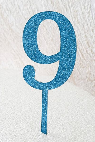 Pasta34 Αντιχυμωμένο ασημί πλεξιγκλάς Αριθμός 5 εκ. Μπλε 9