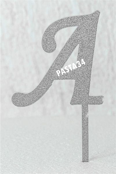 Pasta34 Ασημί Plexi Letter 5 cm Ασημί A που δεν χυθεί