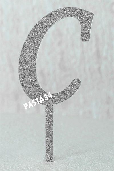 Pasta34 Ασημί Plexi Letter 5 cm Ασημί C που δεν χυθεί