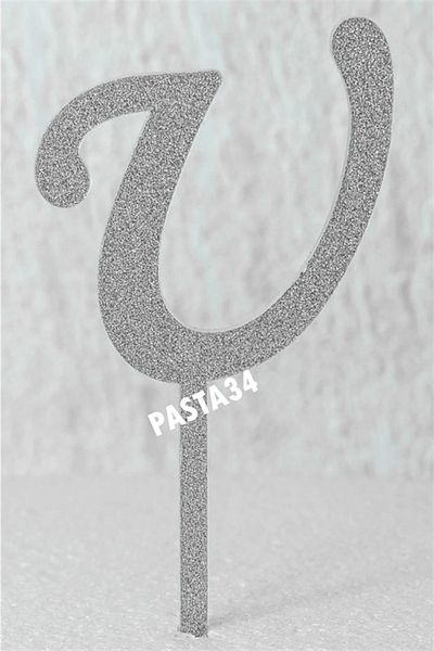 Pasta34 Ασημί Plexi Letter 5 cm Ασημί U που δεν χυθεί