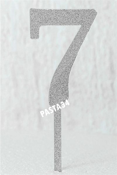 Pasta34 Ασημί πλεξιγκλάς που δεν χυθεί Αριθμός 5 εκ. Ασημί 7