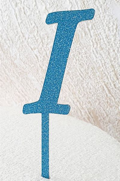 Pasta34 Χωρίς χυμένο γράμμα ασημί πλεξιγκλάς 5 cm μπλε I