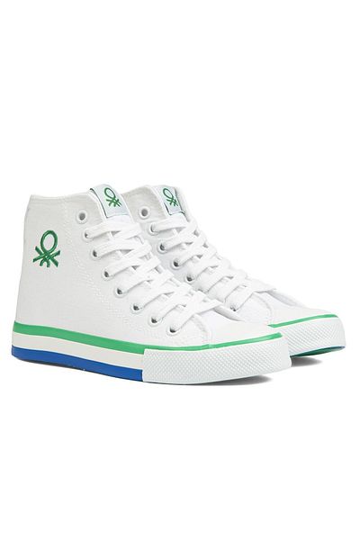 Benetton ® |   BN-90189 -Alb Verde - Pantofi sport pentru femei