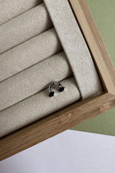 ringbox Silver Color Surgical Steel Zircon Stone Rainbow Piercing Tragus Helix Cartilage