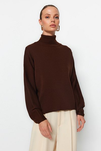 Trendyol Collection Hnědý základní rolák TWOAW21KZ0485
