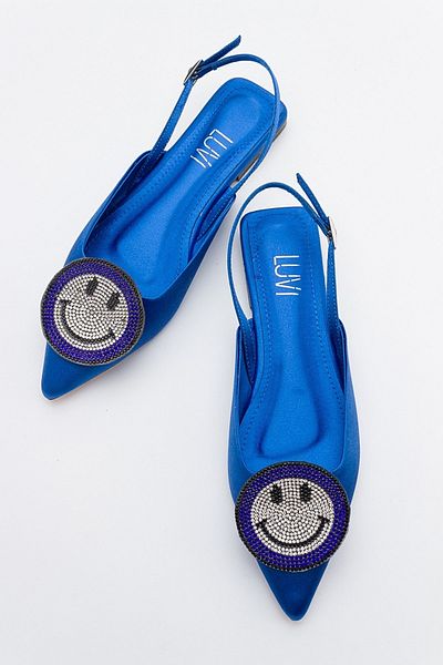 LuviShoes Balerini de damă GEVEL Sax Blue Satin