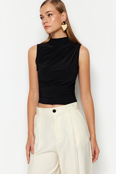 Trendyol Collection Černá pletená halenka TWOSS23BZ01009