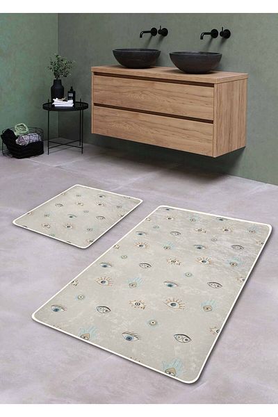 Pilloveland Covoraș de baie lavabil cu bază anti-alunecare din 2 piese - cu model mister 60*100 cm - 50*60 cm
