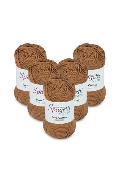 Spagettiyarn Πλεκτό νήμα από καθαρό βαμβάκι 5 τεμαχίων κανέλας