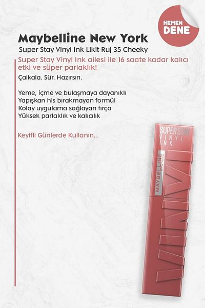 Maybelline New York Super Stay Vinyl Ink Liquid Lipstick 35 Cheeky