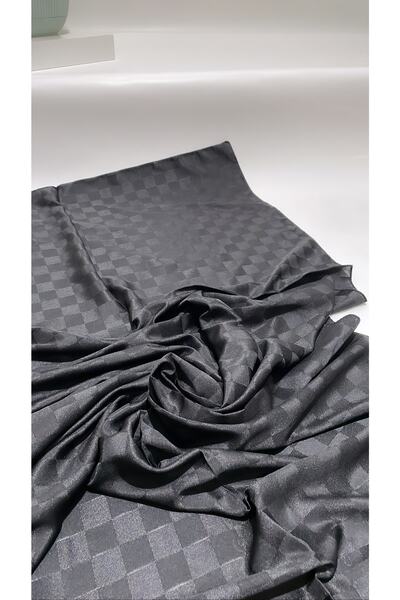 Onur نموذج جديد شال نمط الشطرنج#مريح#أنيق#سهولة التشكيل (أسود)