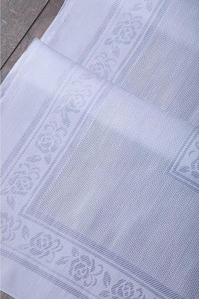 sarra White 3-Piece Stitched Etamine Prayer Rug Set