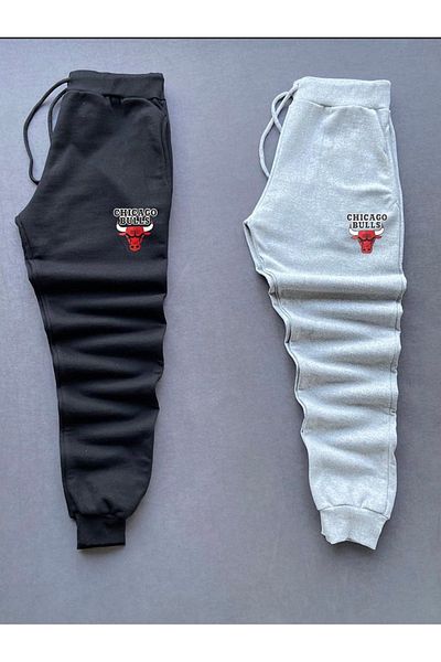 İnsane Minds unisex slim fit γκρι και μαύρο παντελόνι 2 τεμαχίων