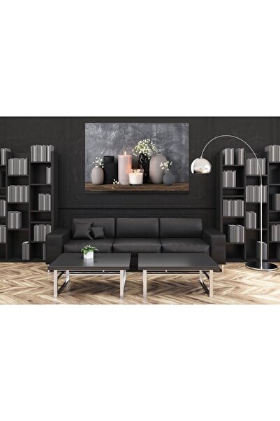 CANVASUM Candle Table Anthracite Gray Combination