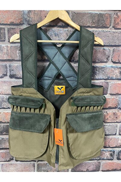 Dargo Askılı Haki Nubuk 3XL Beden Cordura Camel Avcı Yeleği